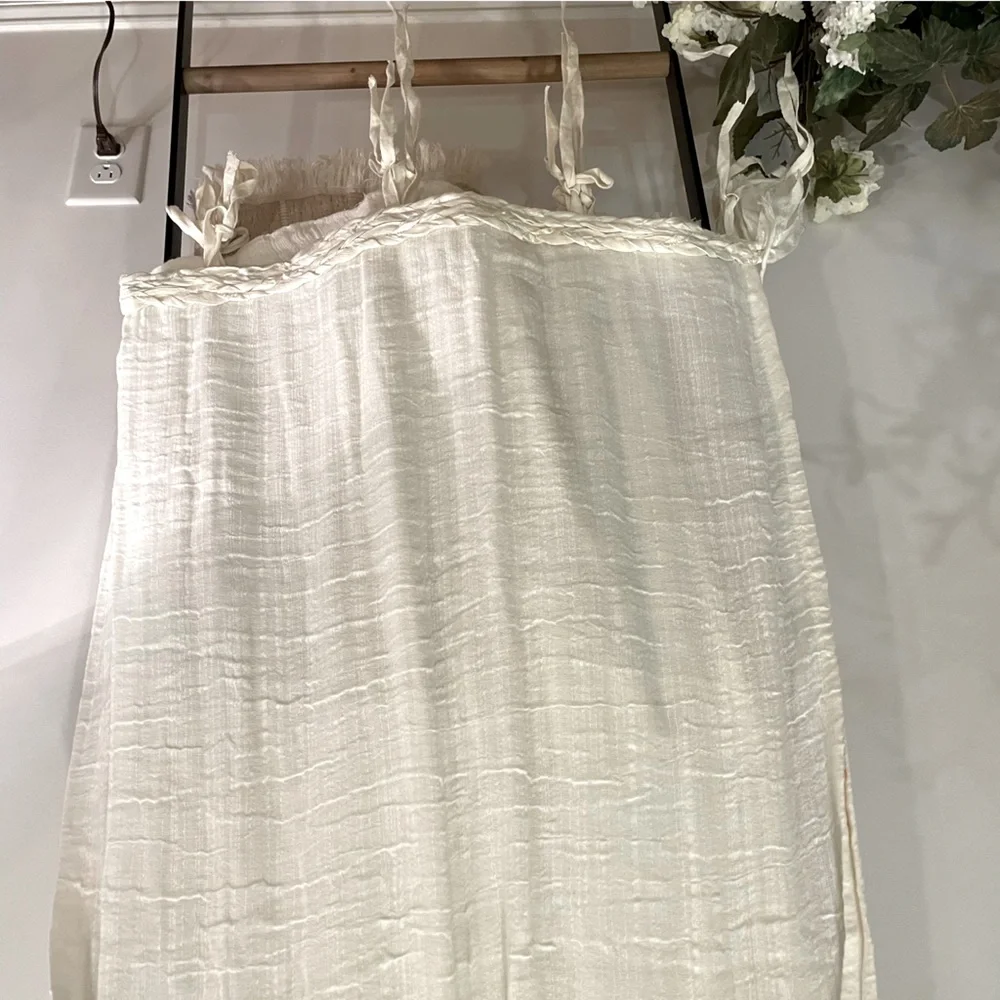 Anthropologie Cotton Tie-Top Curtain 50”X 96” set of 2 panels
